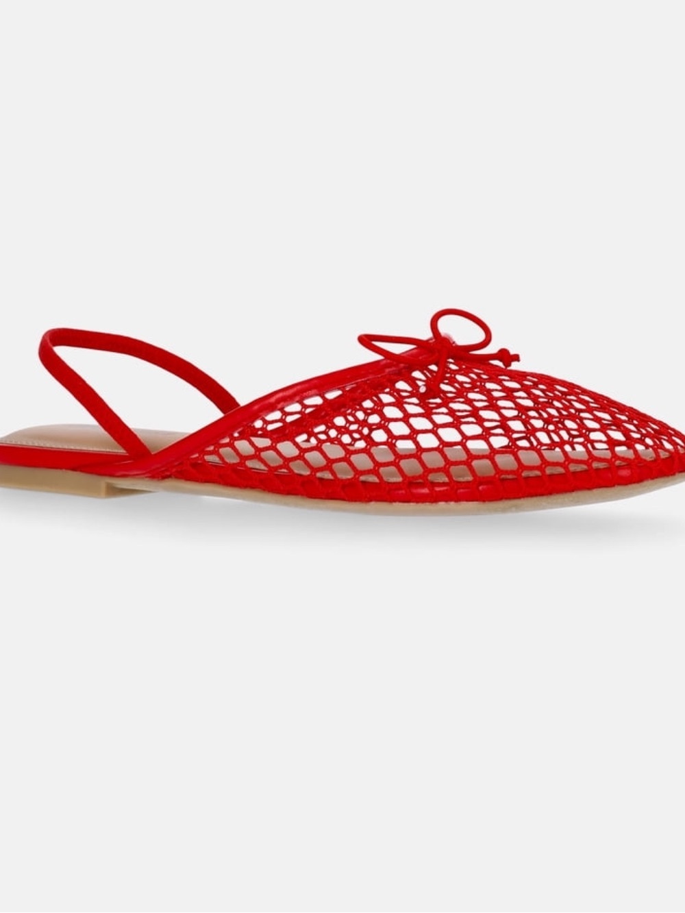 No Boundaries Red Mesh Slingback Flat Mules